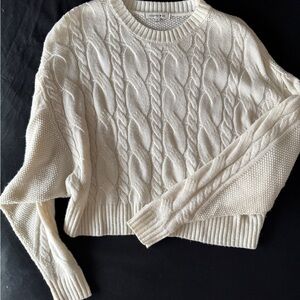 Women's Cream Cable Knit Sweater